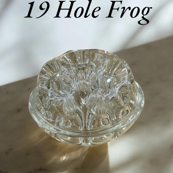 Vintage Glass Flower Frogs Set of 3 Clear Floral Vase Inserts - Picture 6 of 6